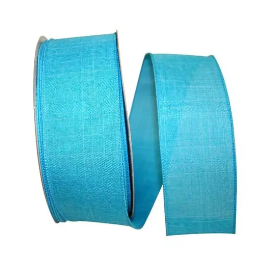 Reliant 2.5" x 50yd. Linen Wired Ribbon Turquoise {1}