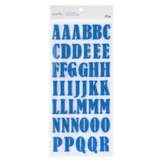 Glitter Bernhard Condensed Alphabet Foam Stickers by Recollections&trade; Royal Blue {4}