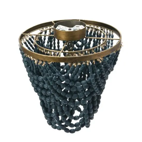 Hello Honey® 2-Tier Draped Wood Bead Semi-Flush Mount Ceiling Light Blue {8}