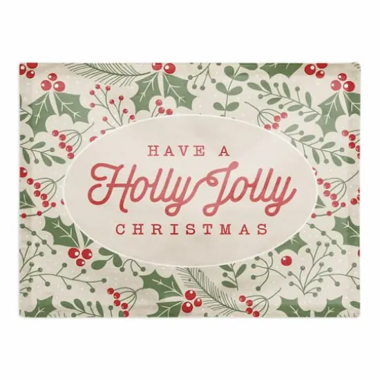 Holly Jolly Poly Twill Placemat {1}