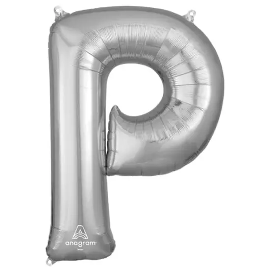 32" Silver Letter Foil Balloon P {1}