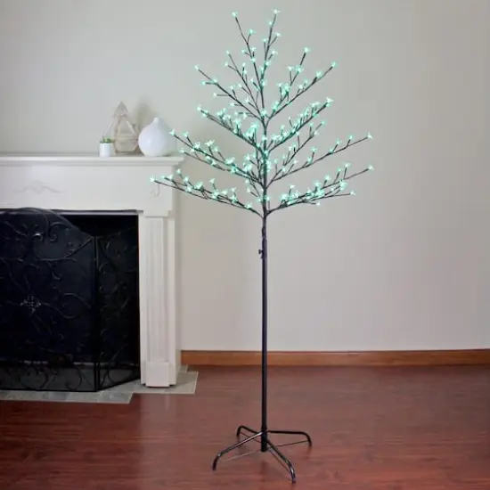 6ft. Green LED Cherry Blossom Flower Artificial Tree {3}