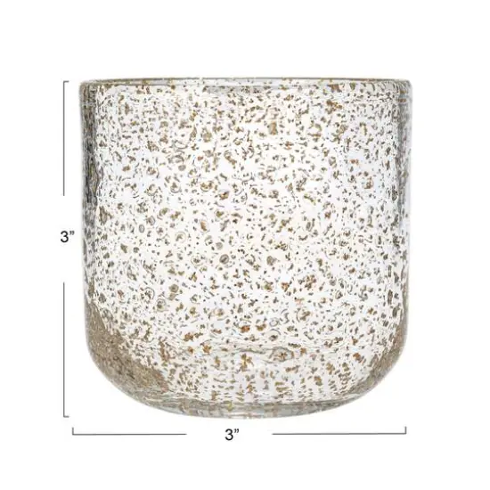 Hello Honey&reg; 8oz. Gold Flecked Clear Drinking Glass {4}