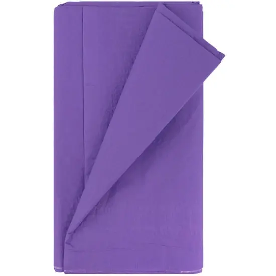 JAM Paper 108" Rectangular Plastic Lined Paper Table Cover Purple {3}