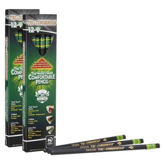 Dixon&reg; Tri-Conderoga&trade; #2 Pencils with Sharpener, 2 Packs of 12 {1}