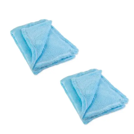 DII&reg; Fuzzy Fleece Throw 2 Pack Sea Breeze Blue {2}