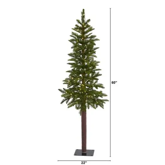 5ft. Pre-Lit Alaskan Alpine Artificial Christmas Tree, Clear LED Lights {7}