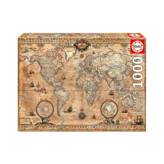 Educa Antique World Map 1,000 Piece Jigsaw Puzzle {1}