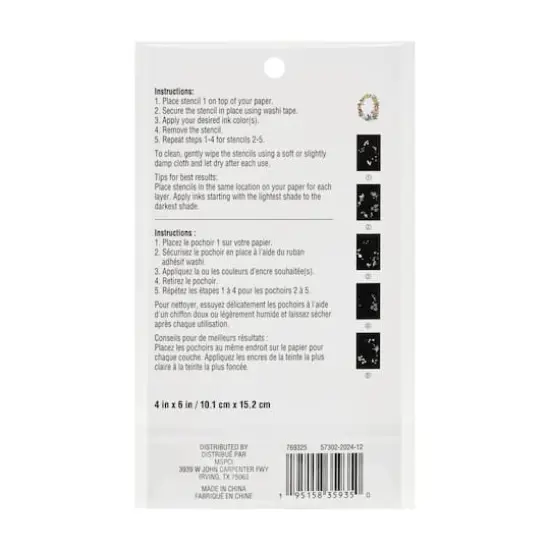 4" x 6" Flower Wreath Print Layering Stencil Set by Recollections&trade; {5}