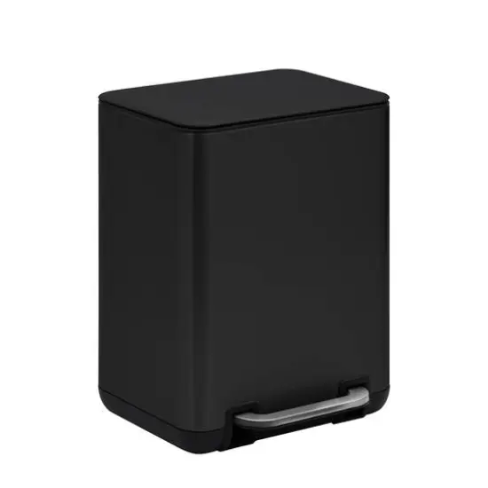 SunnyPoint 1.5gal. Black Trash Can with Plastic Inner Bucket {1}
