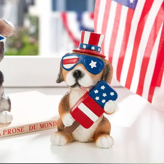 Glitzhome&reg; Patriotic Americana Dog Table D&eacute;cor Set {7}