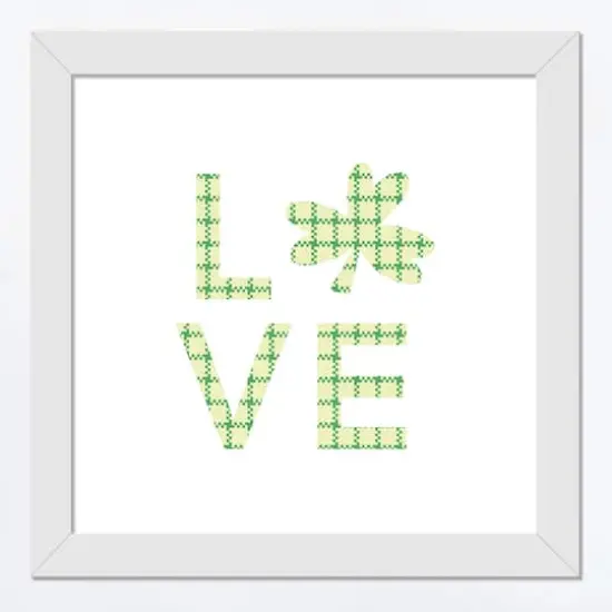 Love Clover 16" x 16" White Framed Print Under Plexiglass {1}