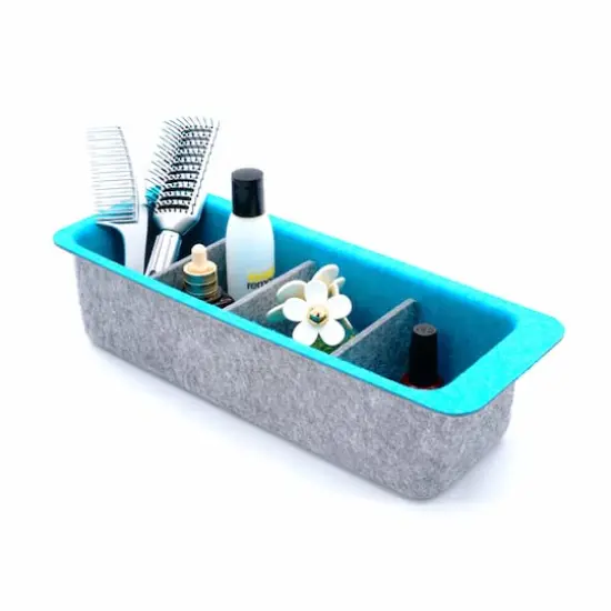 Welaxy Felt Adjustable 4 Slot Drawer Organizer Bin Turquoise {6}