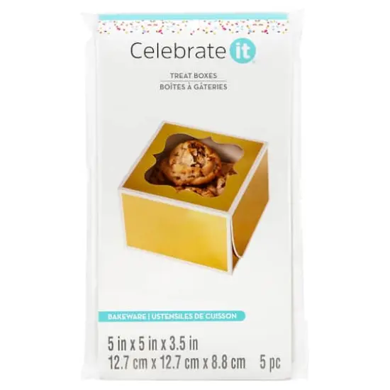 5" Gold Window Treat Boxes by Celebrate It&reg;, 5ct. {1}