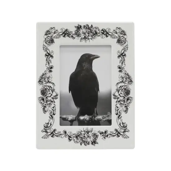 4" x 6" White Floral Ceramic Tabletop Frame by Ashland&reg; {1}