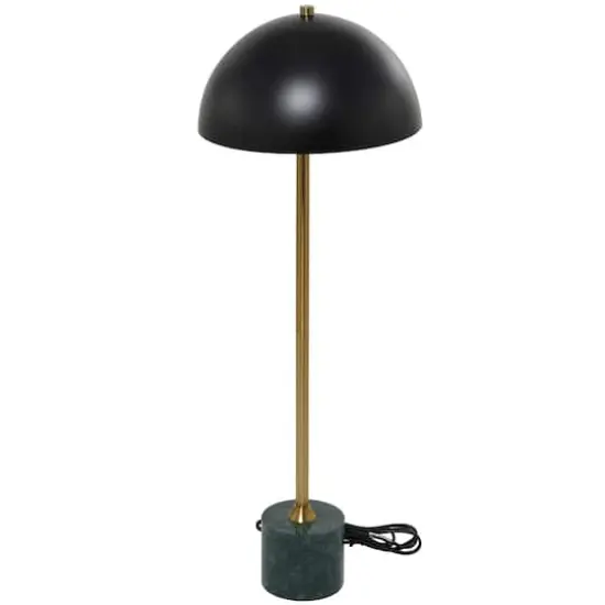 Black Metal Umbrella Style Desk Lamp with Marble Base 10" x 10" x 28" {1}