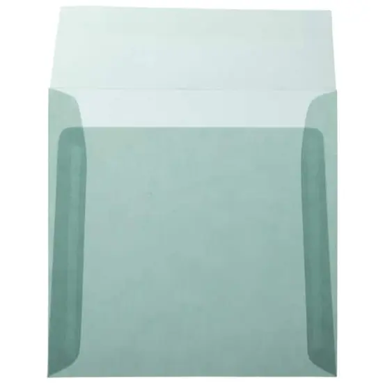 JAM Paper 6.5" x 6.5" Translucent Vellum Envelopes, 50ct. Ocean Blue {4}