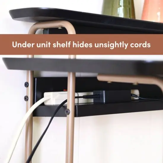 Hello Honey® Pacifica Mid-Century Modern Computer Desk Gold/Black {8}