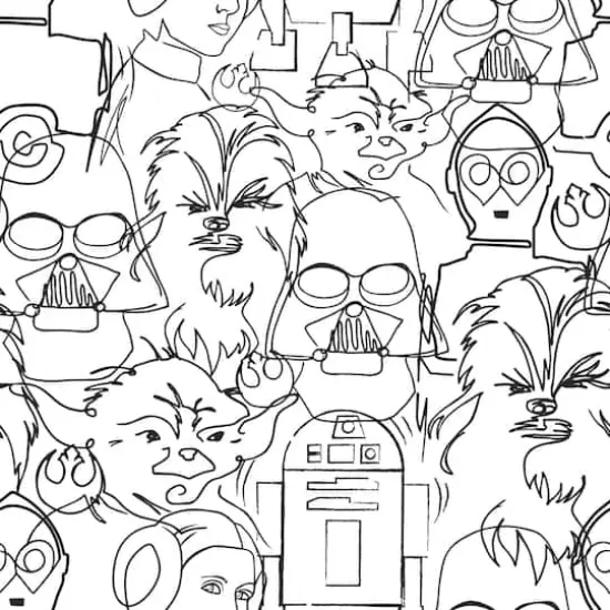 RoomMates Black Star Wars™ Saga Line Sketches Peel and Stick Wallpaper {1}