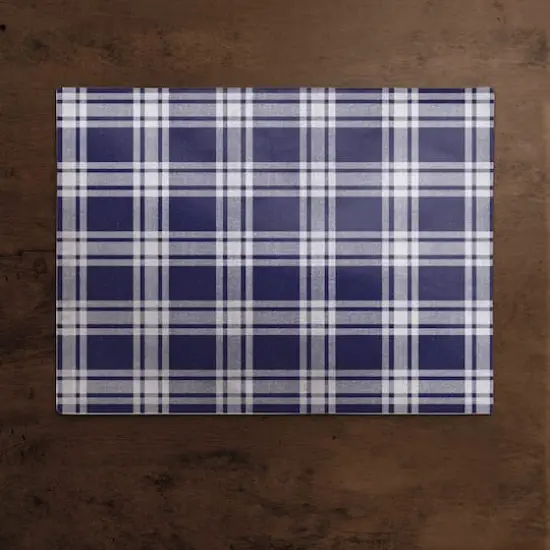 Navy Plaid 18" x 14" Poly Twill Placemat {3}