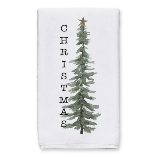 Watercolor Christmas Tree Tea Towel Set {3}