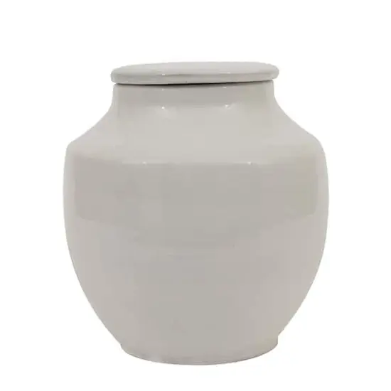 Hello Honey&reg; 8.5'' White Terracotta Round Cachepot {1}