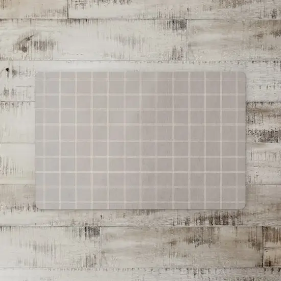Gray & White Check Floor Mat {3}