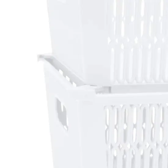 Simplify Slide Stack It Storage Tote Baskets, 2ct. White {9}