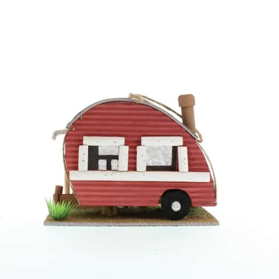 8'' Red Trailer Birdhouse {5}