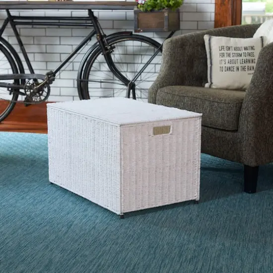 Household Essentials Large Woven Chest White {4}