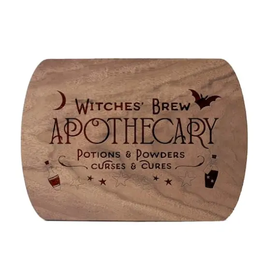 Witches Brew Apothecary 8" x 11" Walnut Oval Cutting Board {1}