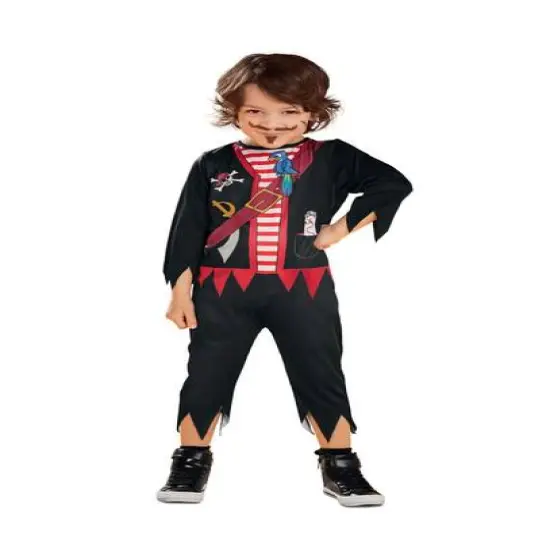 X-Small Black & Red Pirate Boy Toddler Halloween Costume {1}