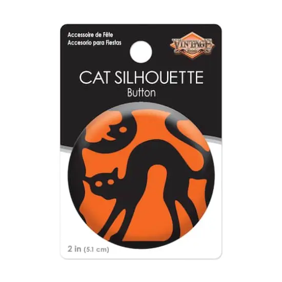 Beistle Vintage Halloween Cat Silhouette Button, 6ct. {4}