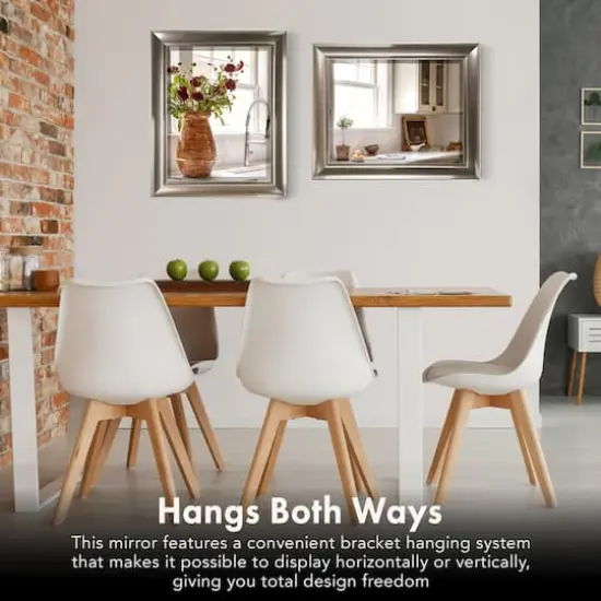 Head West Brushed Nickel Framed Wall Mirror - 35" x 29" {4}