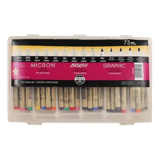 Pigma&reg; 73 Pen Set with Reusable Storage Case {1}