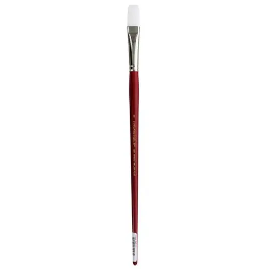 Connoisseur&reg; White Taklon Long Handle Flat Brush {1}