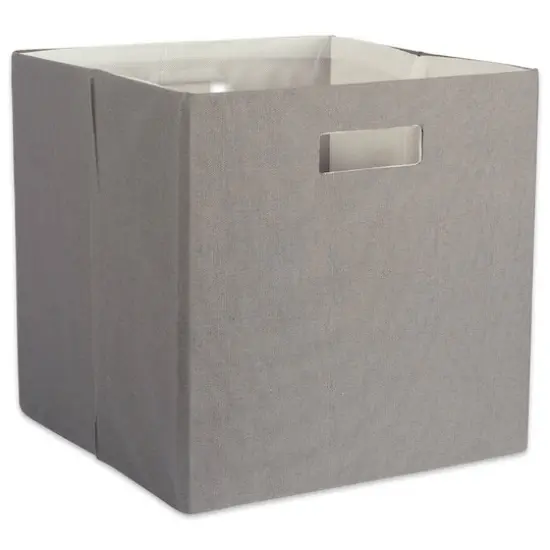 DII&reg; 13" Polyester Solid Storage Cube Gray {1}