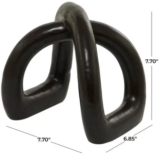 CosmoLiving by Cosmopolitan 8" Porcelain Arched Abstract Sculpture Black {7}