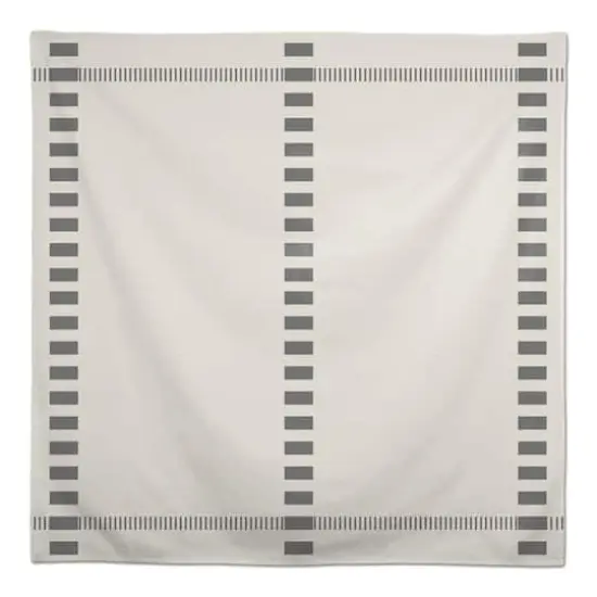 58" Striped Dashed Lines Cotton Twill Tablecloth {1}