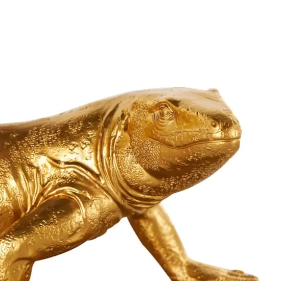 6" Gold Lizard Crawling Decorative Bookend Set {5}