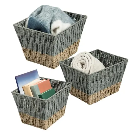 Honey Can Do Seagrass Square Nesting Storage Basket Set {6}