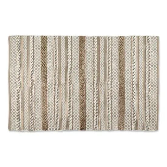 DII&reg; Stone & White Hand-Loomed Paper Chindi Rug, 4ft. x 6ft. {1}