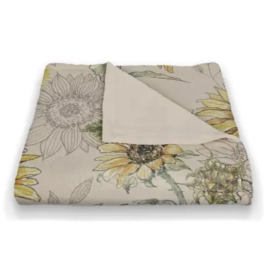Sunflower Pattern Coral Fleece Blanket Cream {3}