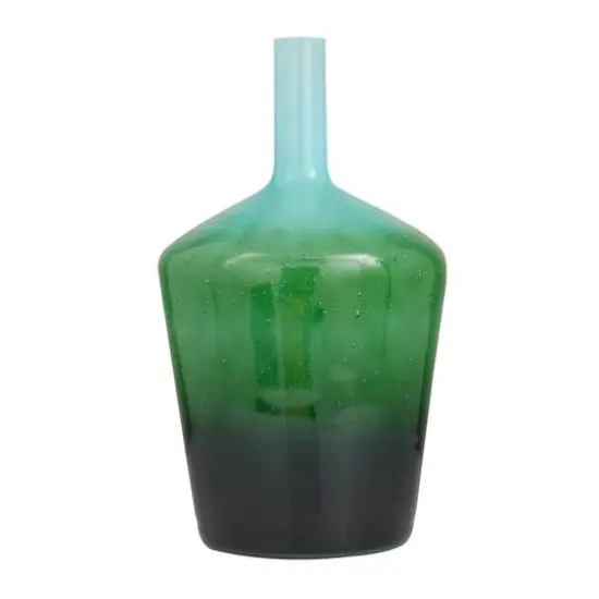 Green Glass Modern Vase, 21" x 12" x 12" {6}