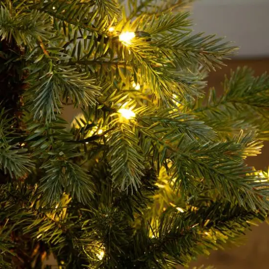 3ft. Pre-Lit Artificial Christmas Tree in Jute Wire Planter with 30 Warm White LED Lights {6}