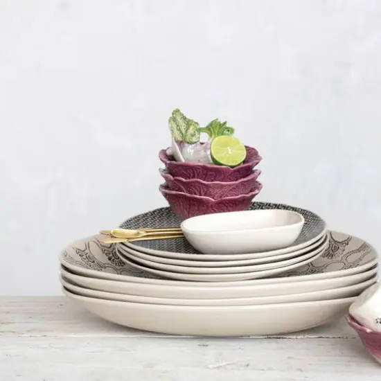 Hello Honey&reg; 5.5" Cream & Black Floral Stoneware Dish, 4ct. {3}