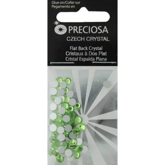 John Bead Preciosa VIVA12 Flat Back Czech Crystal Rhinestones, 4mm Peridot {1}