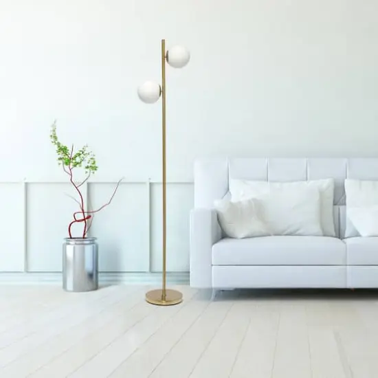 Simple Designs 66" Standing Tree Floor Lamp Gold {6}