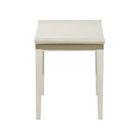 17" White Wood Traditional Stool {3}