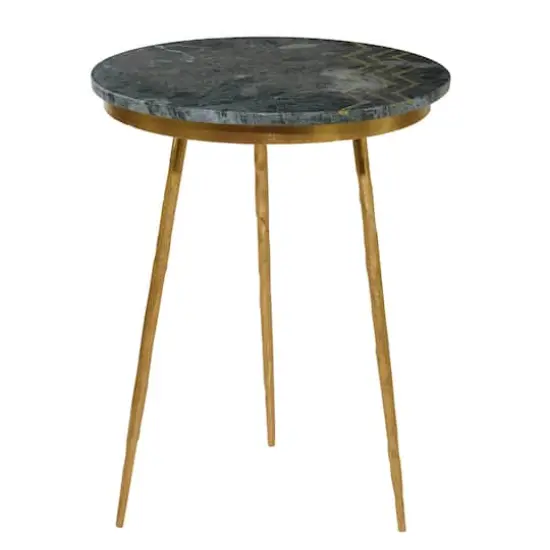 20" Gold Contemporary Stoneware Accent Table {1}